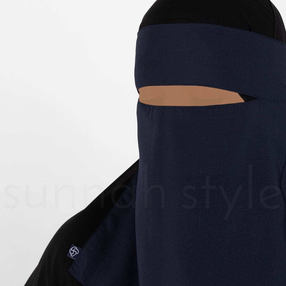Sunnah Style Short One Layer Niqab Navy Blue